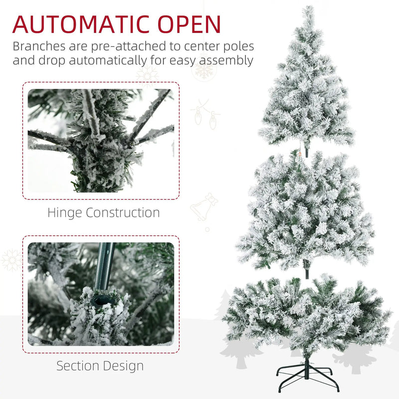 HOMCOM 7.5ft Tall Prelit Artificial Christmas Tree by HouseOfZazla
