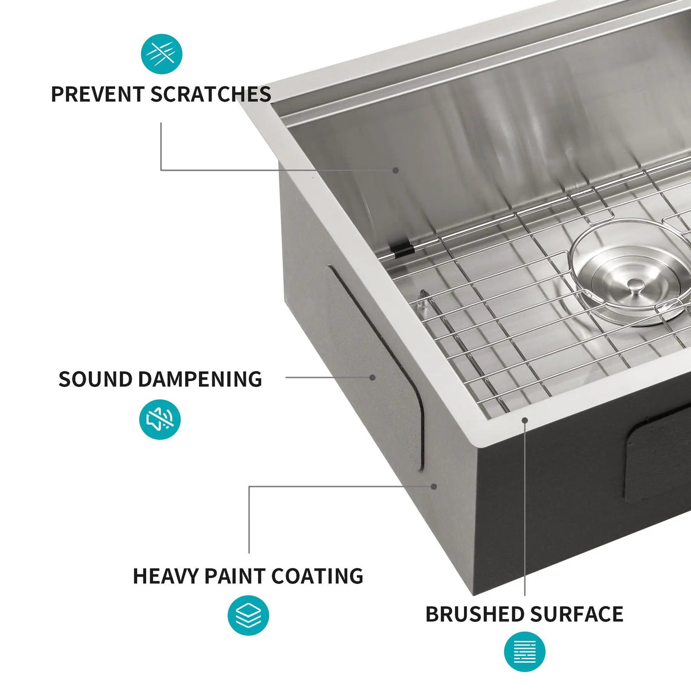 Undermount Workstation Kitchen Sink Stainless Steel Single Bowl by HouseOfZazla