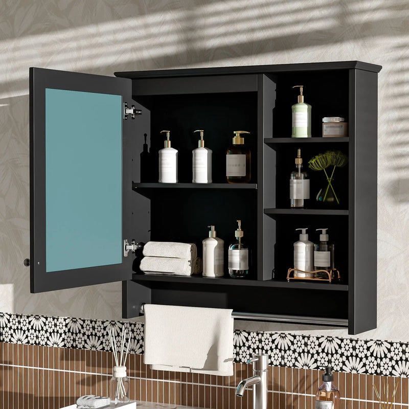 Wall Mount 2 In 1 Mirror Cabinet With Adjustable Shelf, Soft-Closing Hinges by Unique Piece Furniture