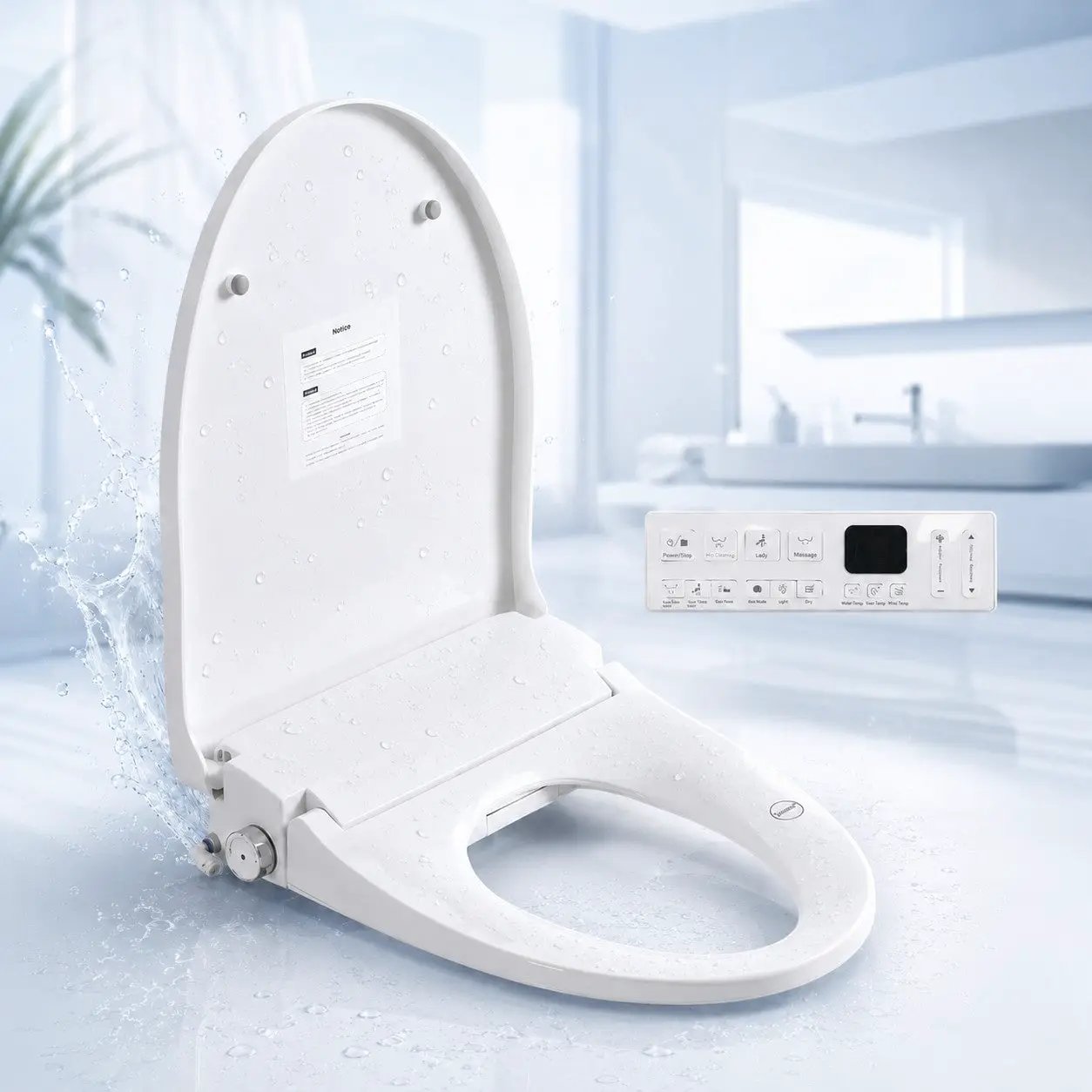 Smart Bidet Toilet Seat with Side Knob Adjustable Heated Seat by HouseOfZazla