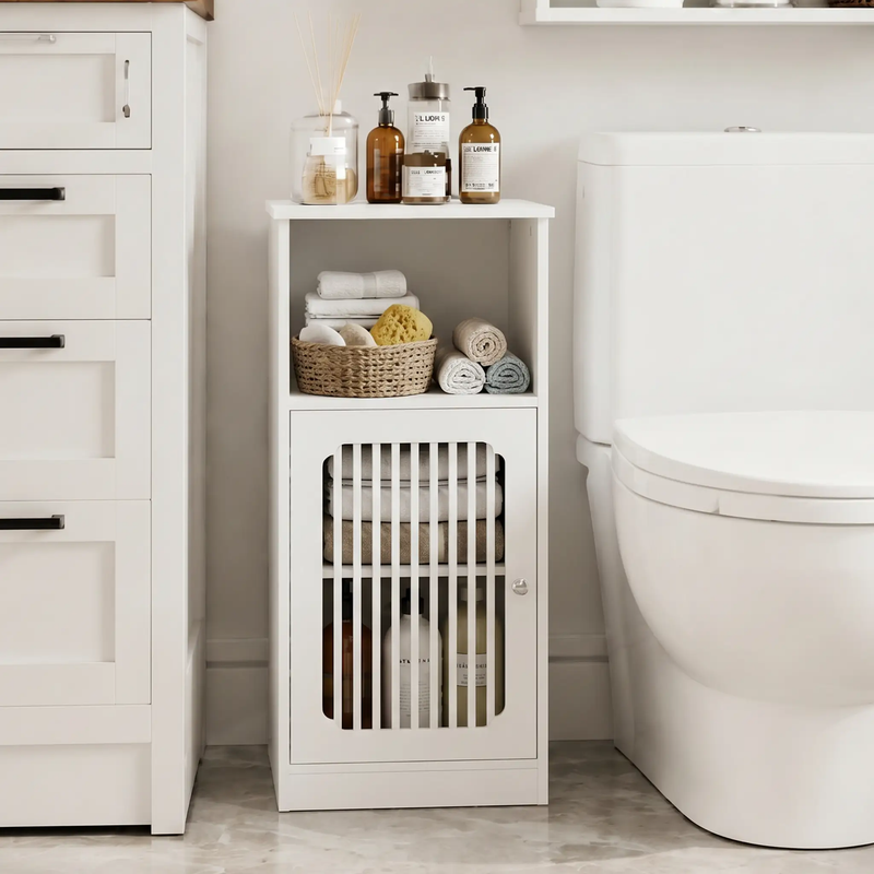 Bathroom Low Cabinet with Louvered Door by HouseOfZazla