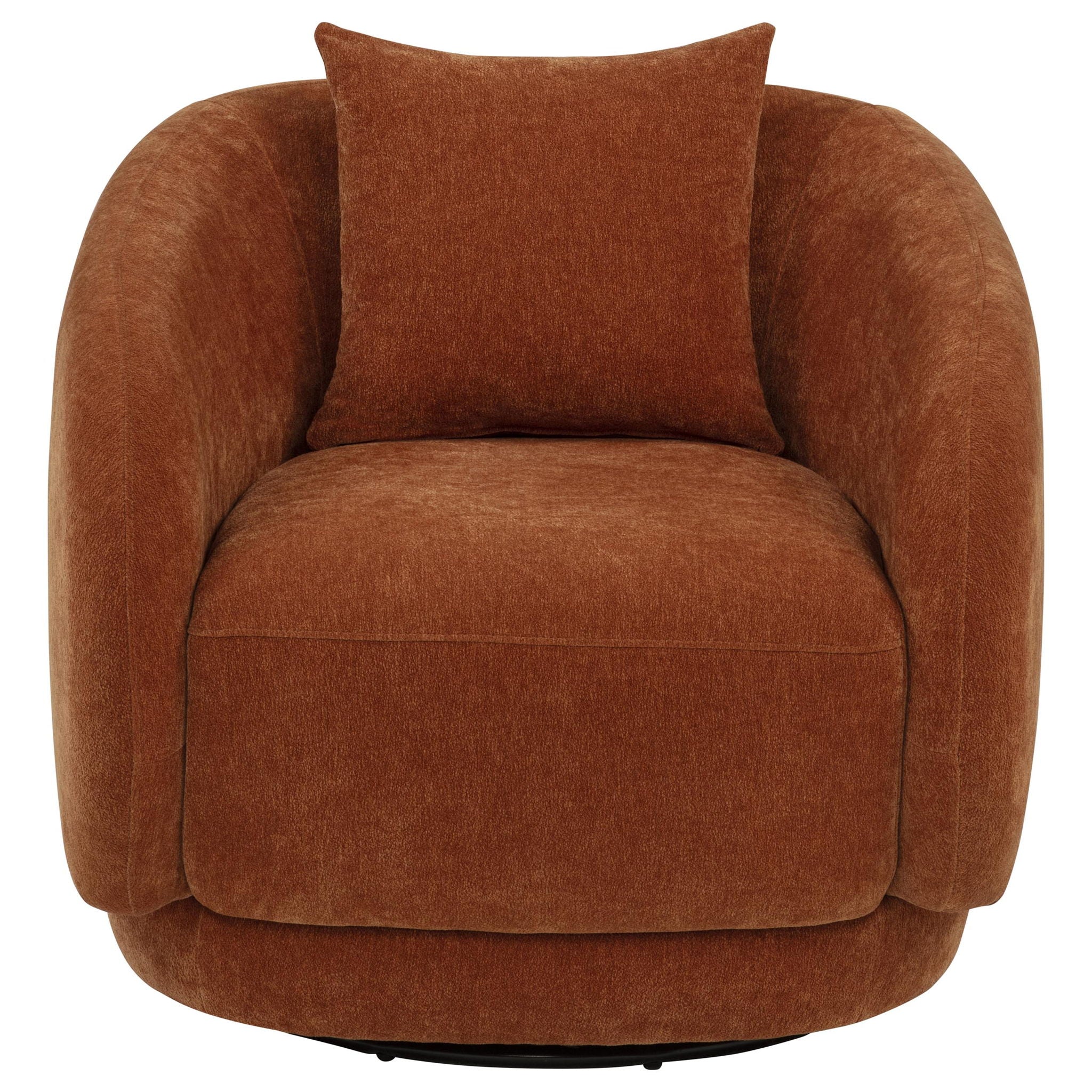 Arnaud Chenille Upholstered Swivel Accent Chair Burnt Orange by Unique Piece Furniture