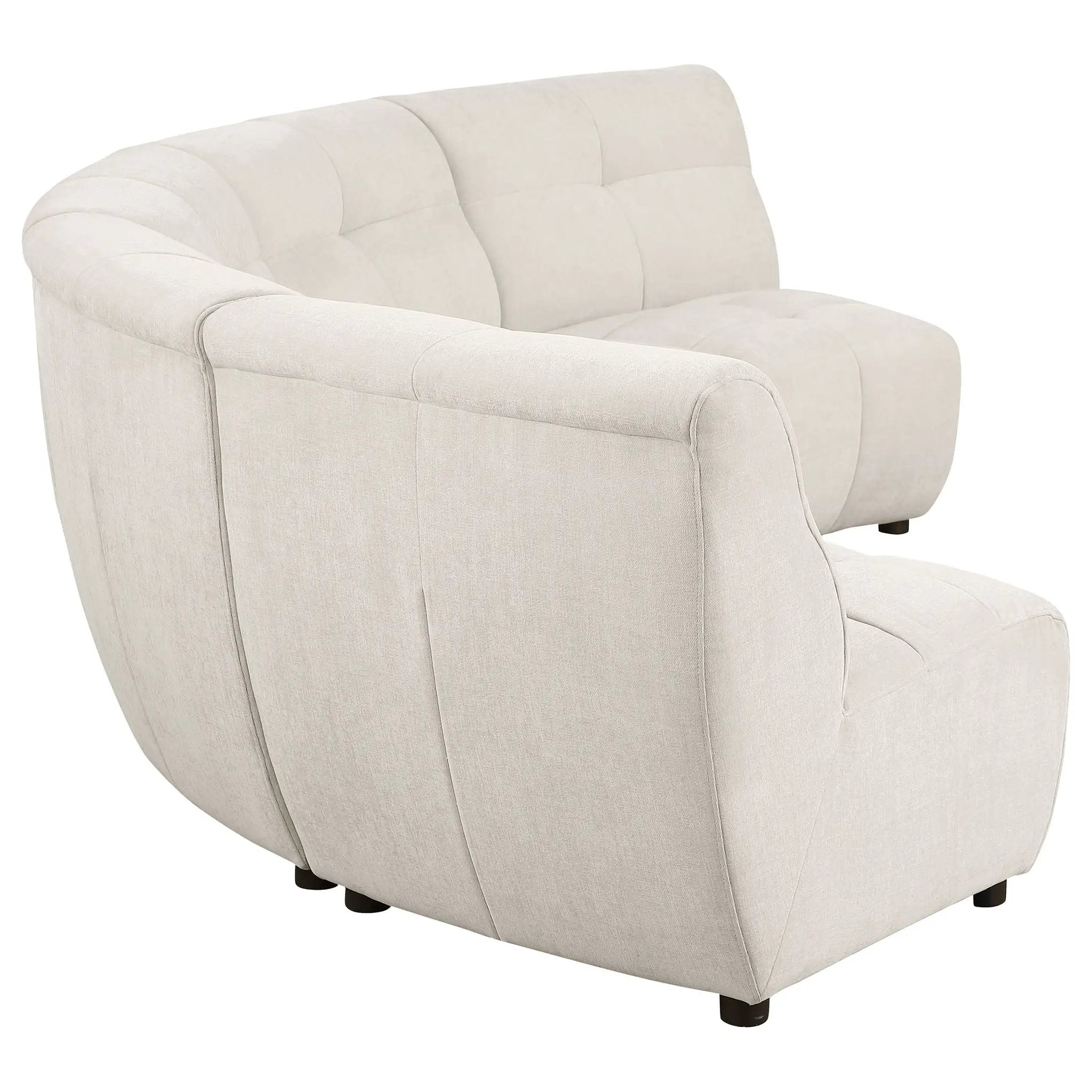Oliver - 5 Piece Upholstered Sectional Sofa With Curved Silhouette - Ivory by HouseOfZazla