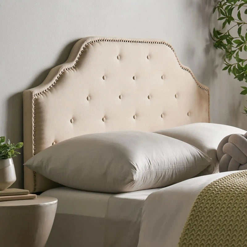 Luella Button Tufted Upholstered Headboard by HouseOfZazla