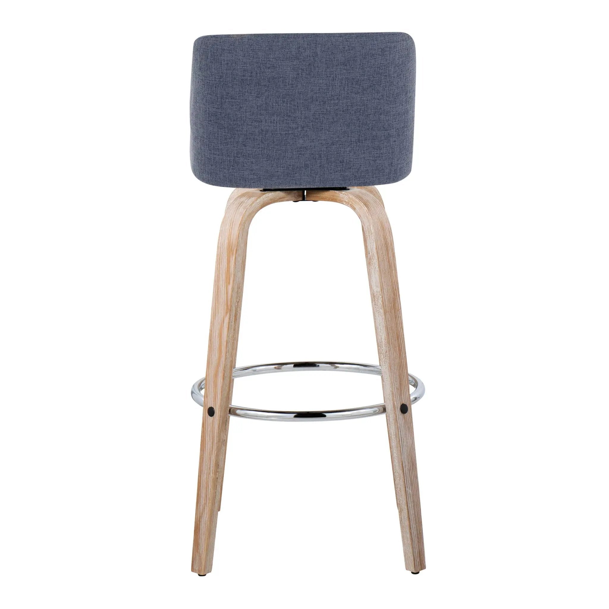 Toriano - Contemporary Fixed Height Barstool With Swivel & Round Footrest (Set of 2) by Unique Piece Furniture