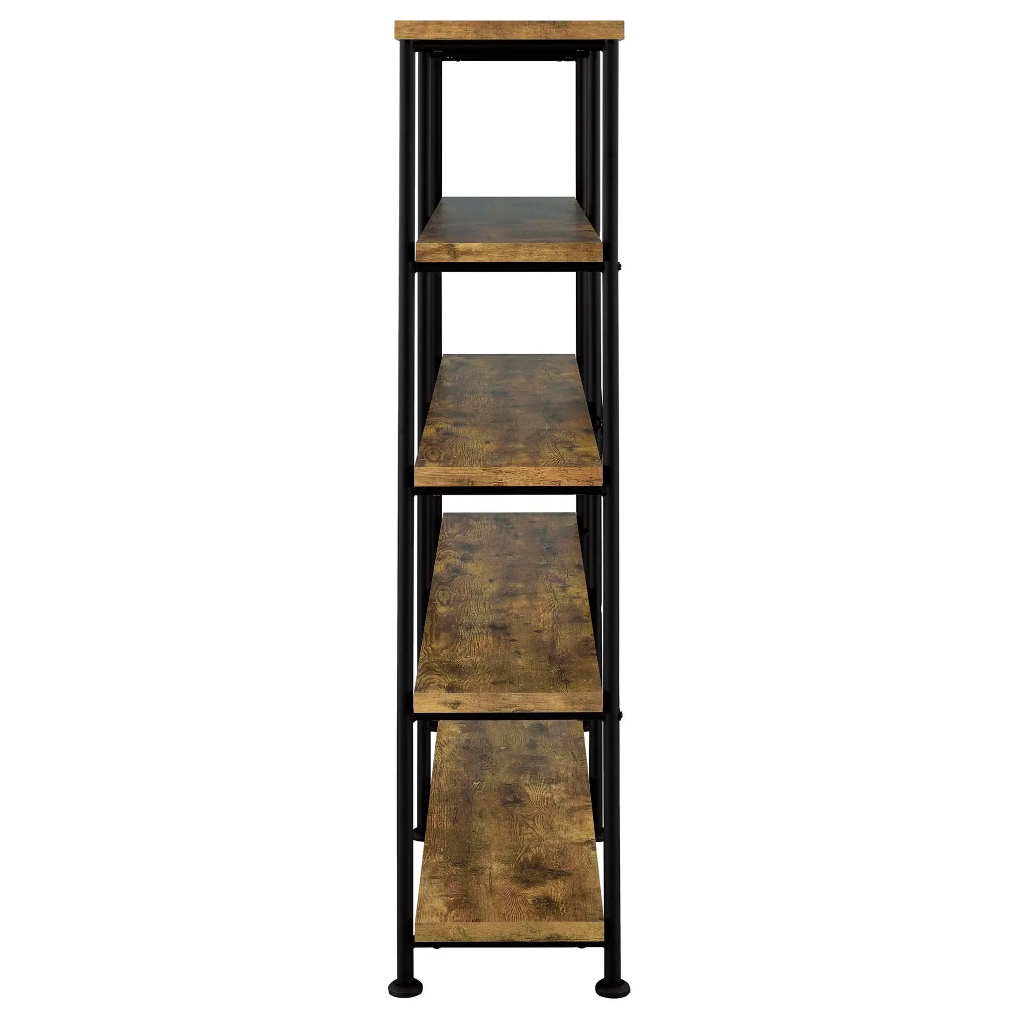 Analiese 63-inch 4-shelf Double Bookshelf Rustic Nutmeg by Unique Piece Furniture