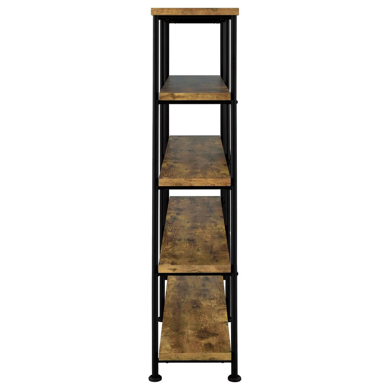 Analiese 63-inch 4-shelf Double Bookshelf Rustic Nutmeg by Unique Piece Furniture