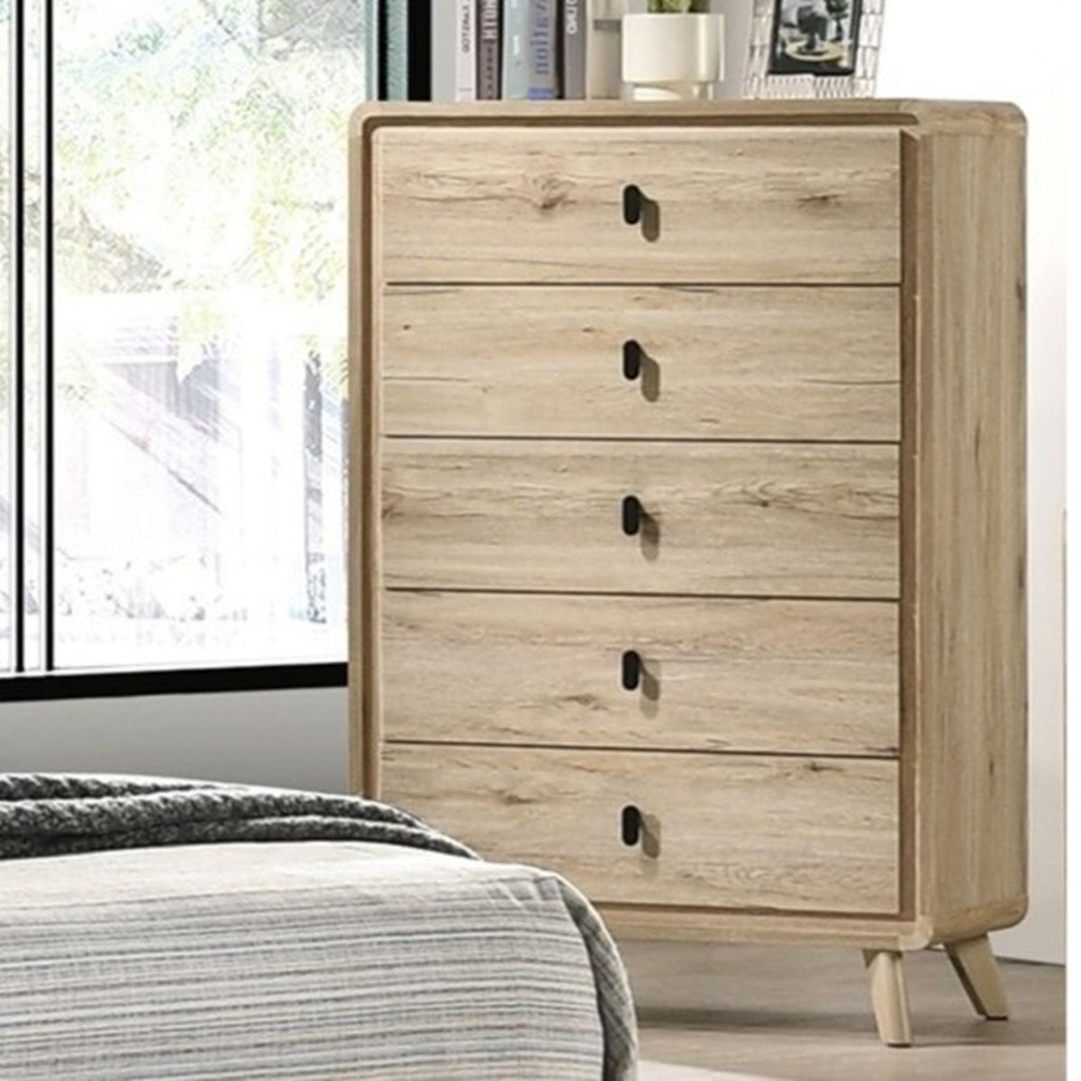 Chest With 5 Drawers - Mid-Century Design - Beige, photo 5 of 7