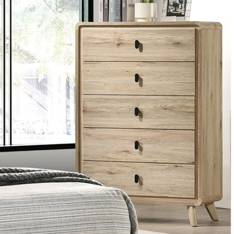 Chest With 5 Drawers - Mid-Century Design - Beige, photo 5 of 7