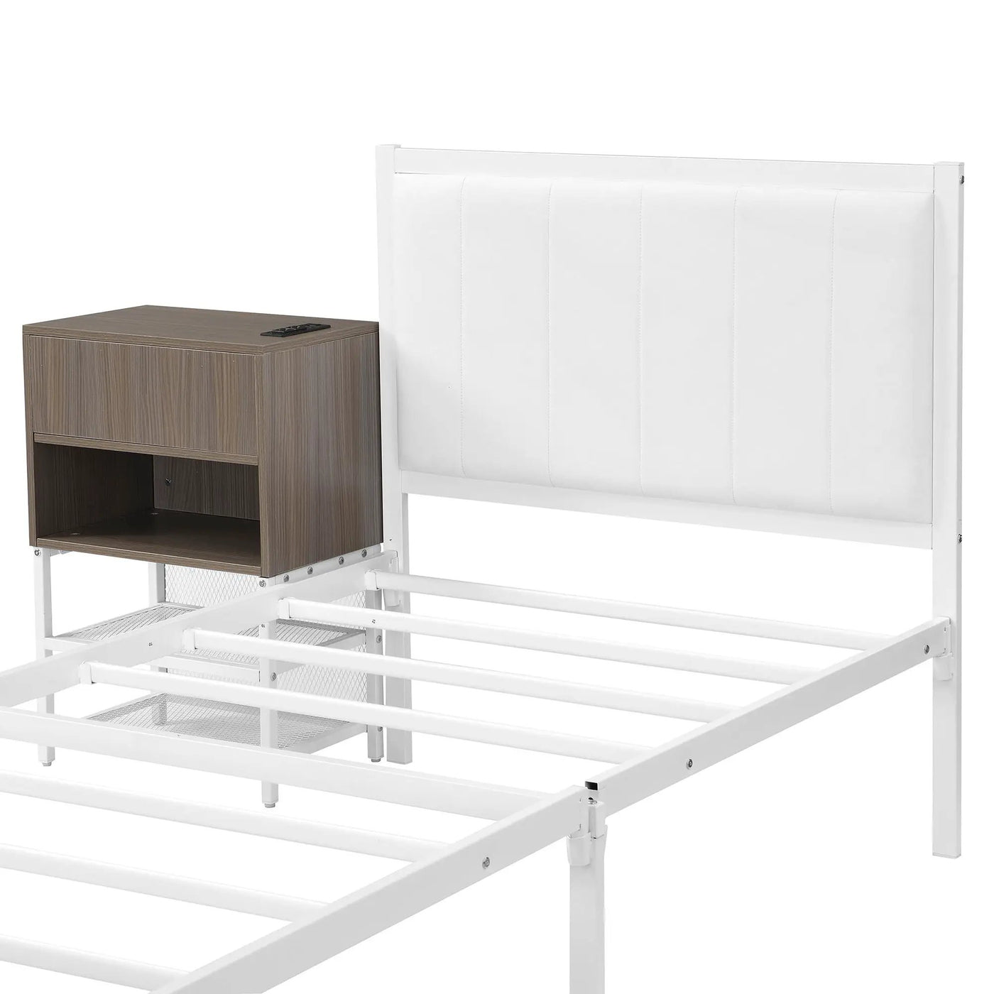 Platform Bed With 2 Tier Storage Shelves, Storage Cabinet by HouseOfZazla