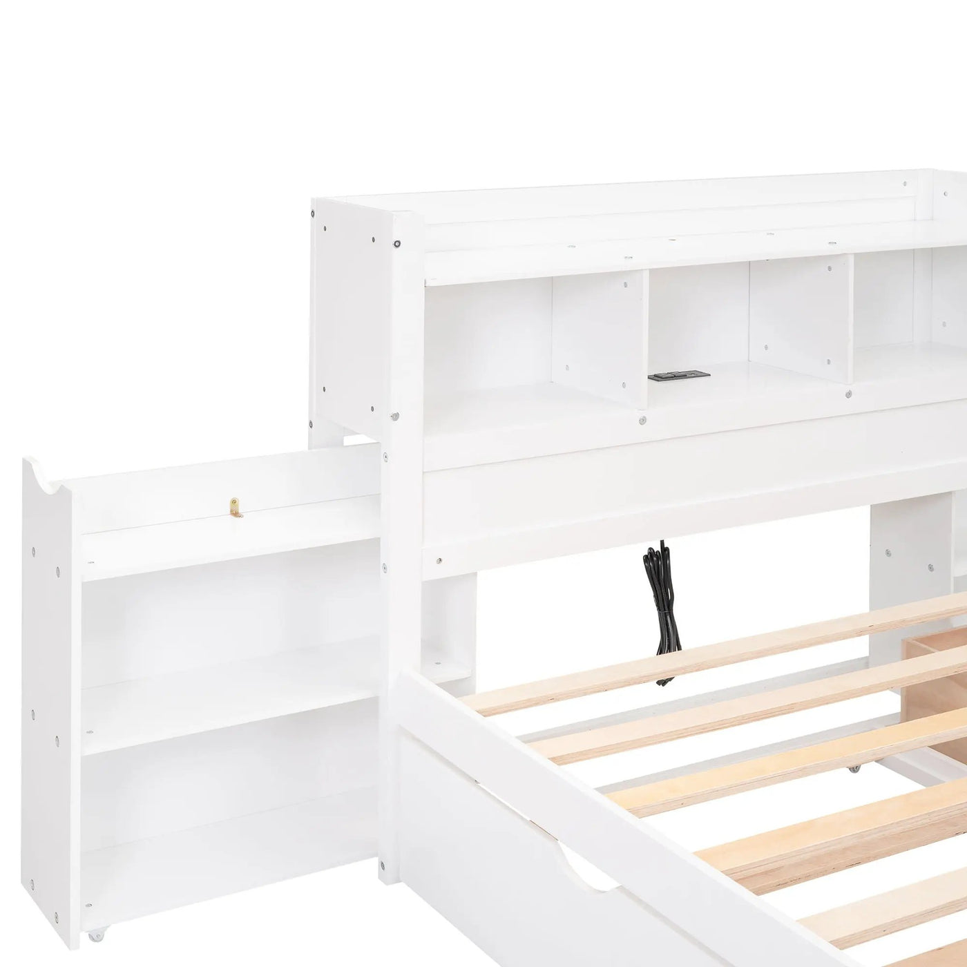 Storage Platform Bed With Pull Out Shelves, Trundle, And 2 Drawers by HouseOfZazla