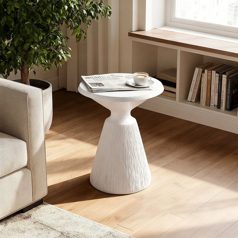 Outdoor End Table, Round Garden Stool - Aqua Gray by HouseOfZazla
