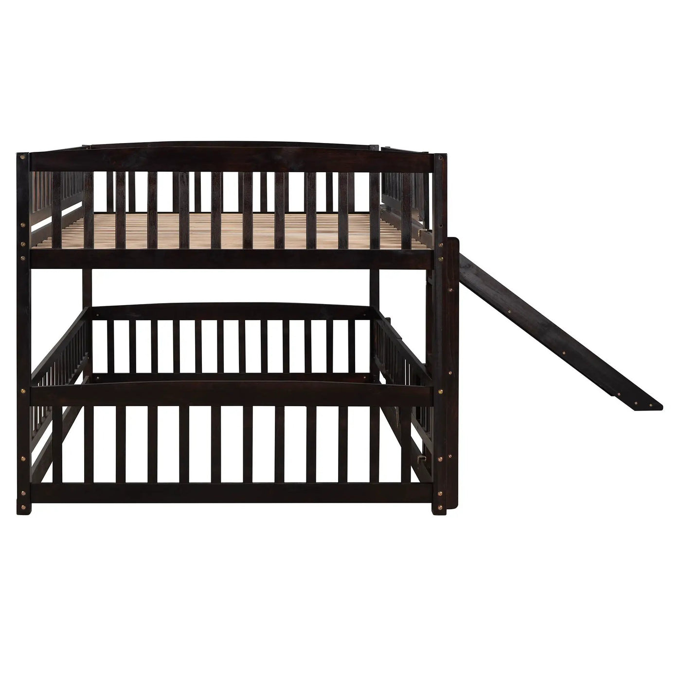 Low Bunk Bed With Slide, Fence And Ladder by Unique Piece Furniture