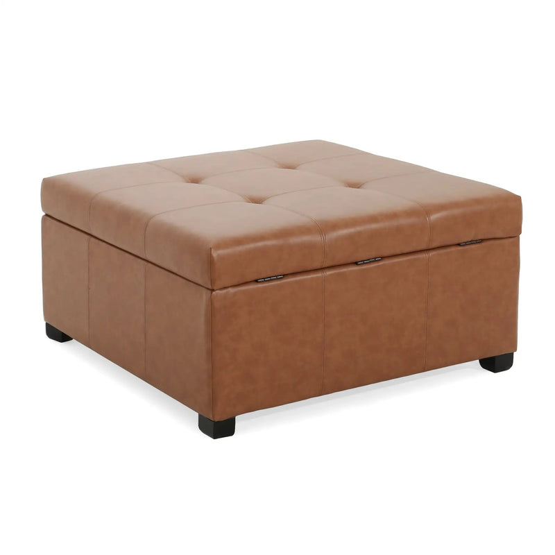 Faux Leather Tufted Storage Ottoman by HouseOfZazla