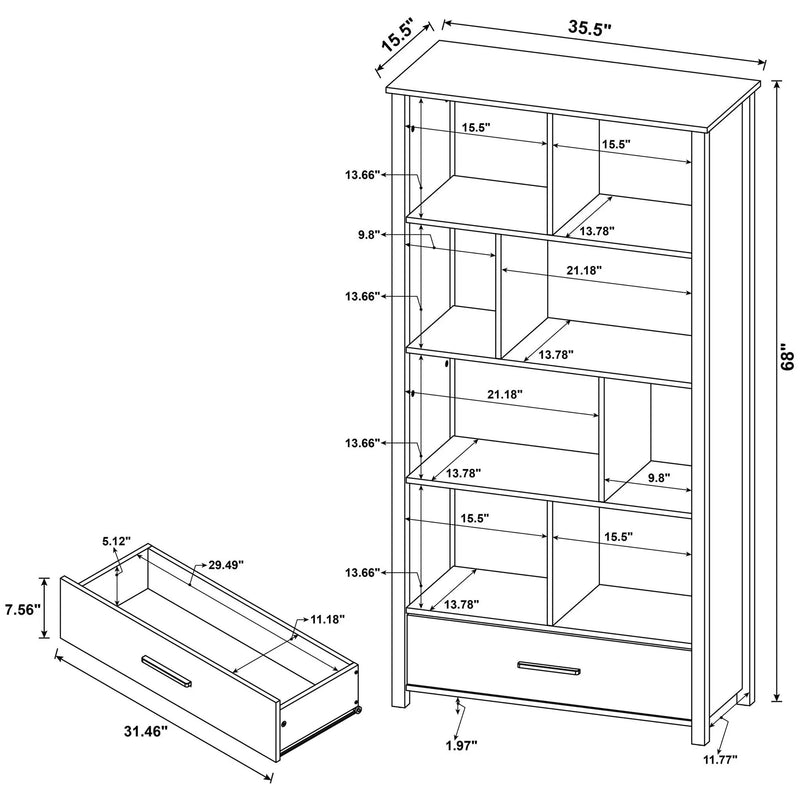 Dylan - 4 Shelf Storage Bookshelf by HouseOfZazla