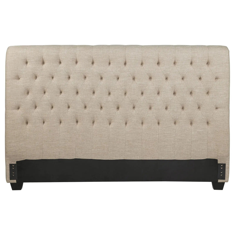 Chloe Upholstered Eastern King Panel Headboard Oatmeal by Unique Piece Furniture
