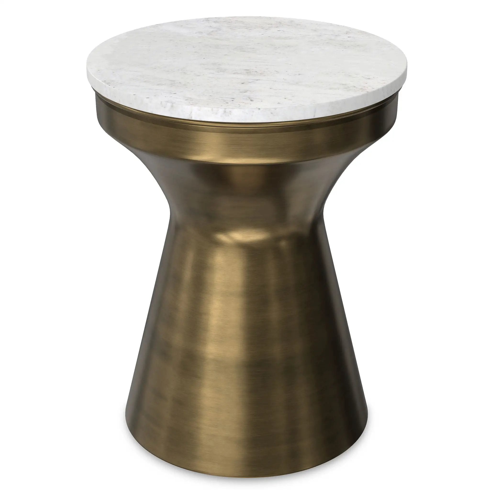 Raquel - Side Table - Antique Brass / White by Unique Piece Furniture