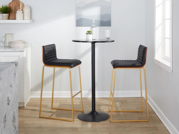 Mason Mara - Contemporary Versatile Desig Fixed Height Barstool (Set of 2)