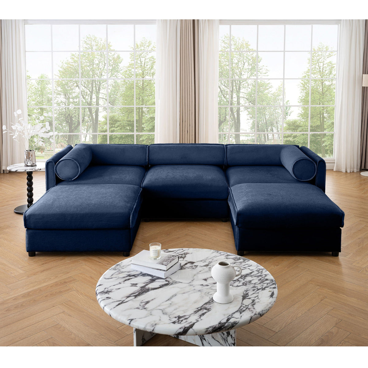 Contemporary Elegant Sofa With Storage And Ottoman, photo 12 of 40