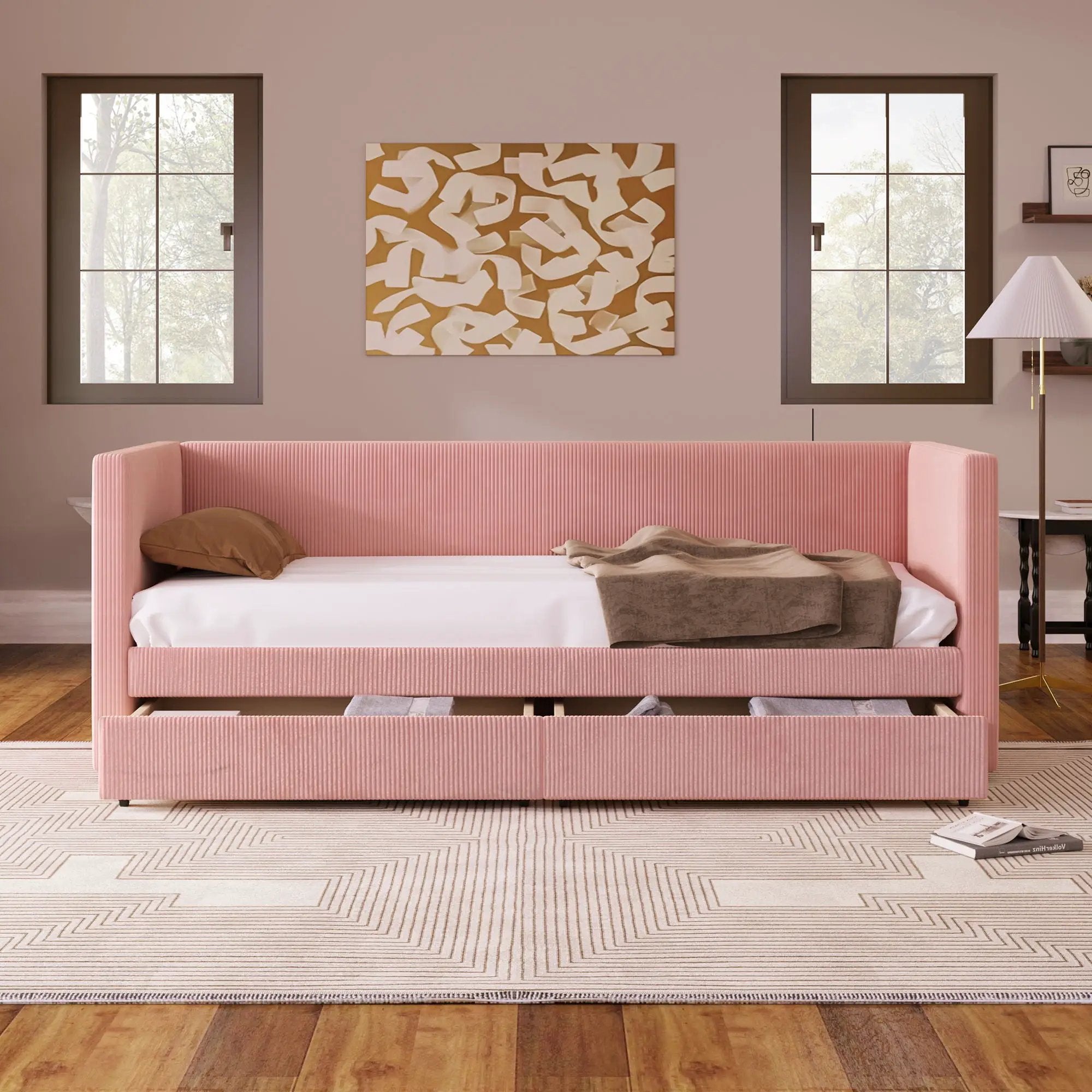 Daybed With Two Drawers And Wood Slat by HouseOfZazla