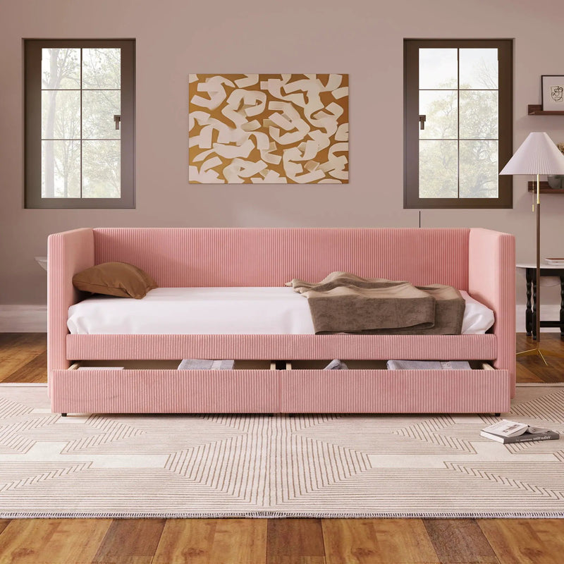 Daybed With Two Drawers And Wood Slat by HouseOfZazla