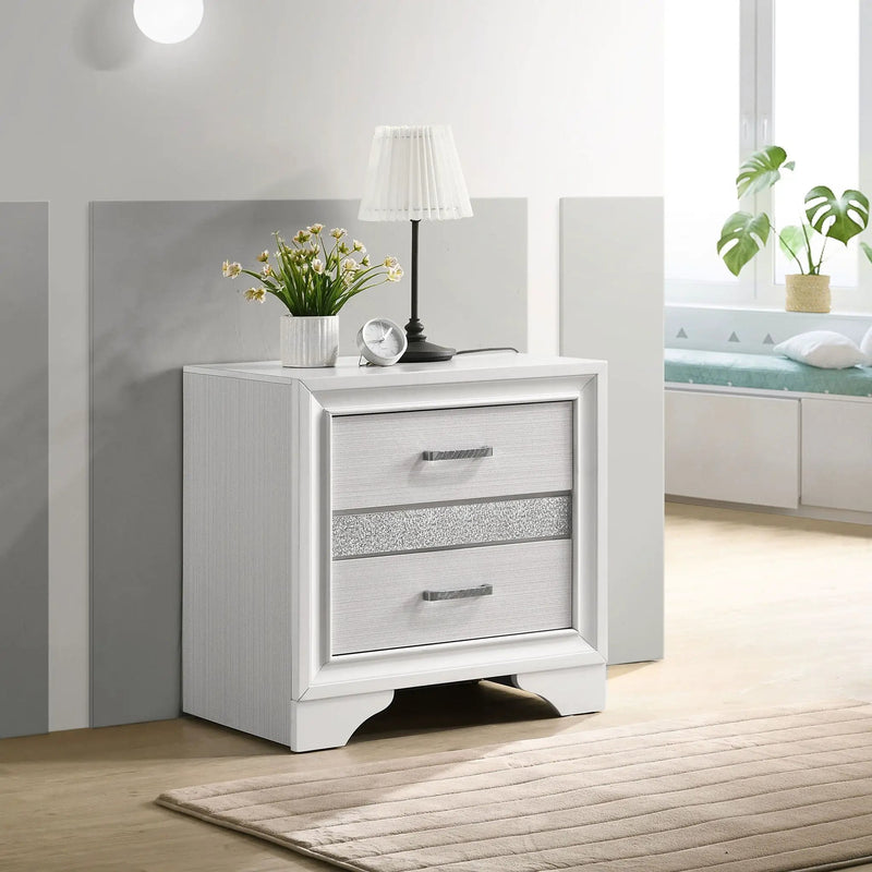 Miranda 3-drawer Nightstand Bedside Table White by Unique Piece Furniture