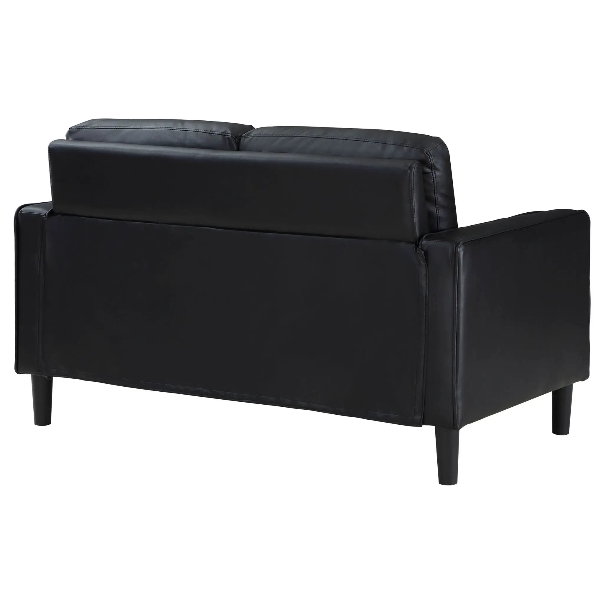 Ruth Upholstered Track Arm Loveseat Black by Unique Piece Furniture