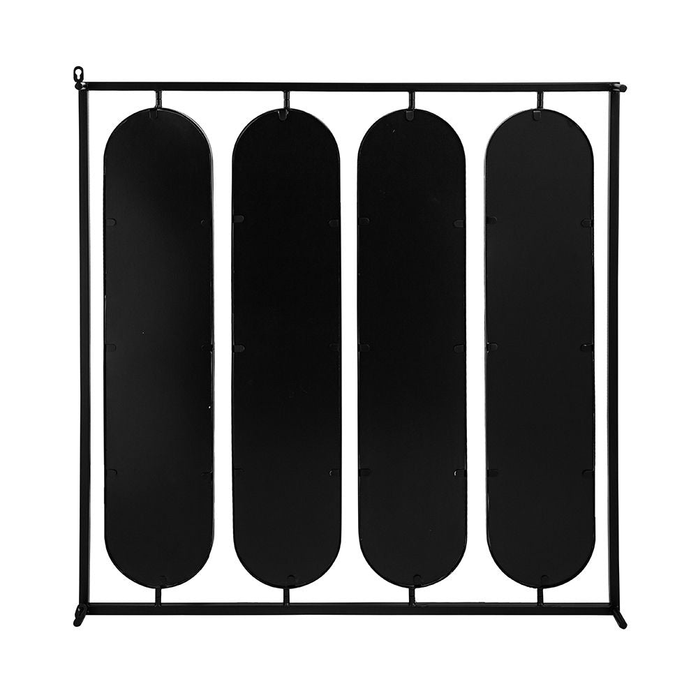 Large 4 Oval Wall Mirror with Square Frame - Black, photo 7 of 8
