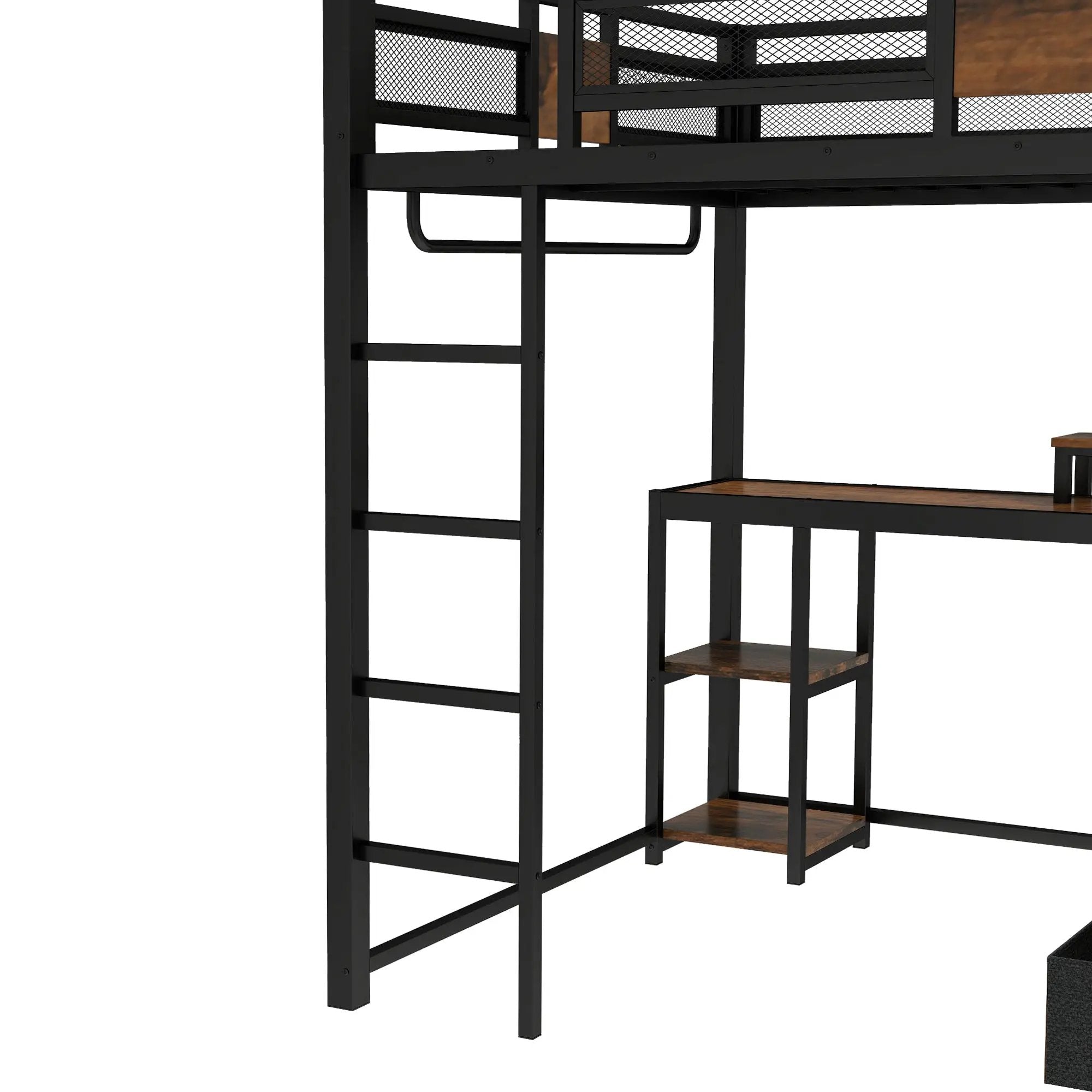 Queen Loft Bed with Desk and Storage by HouseOfZazla