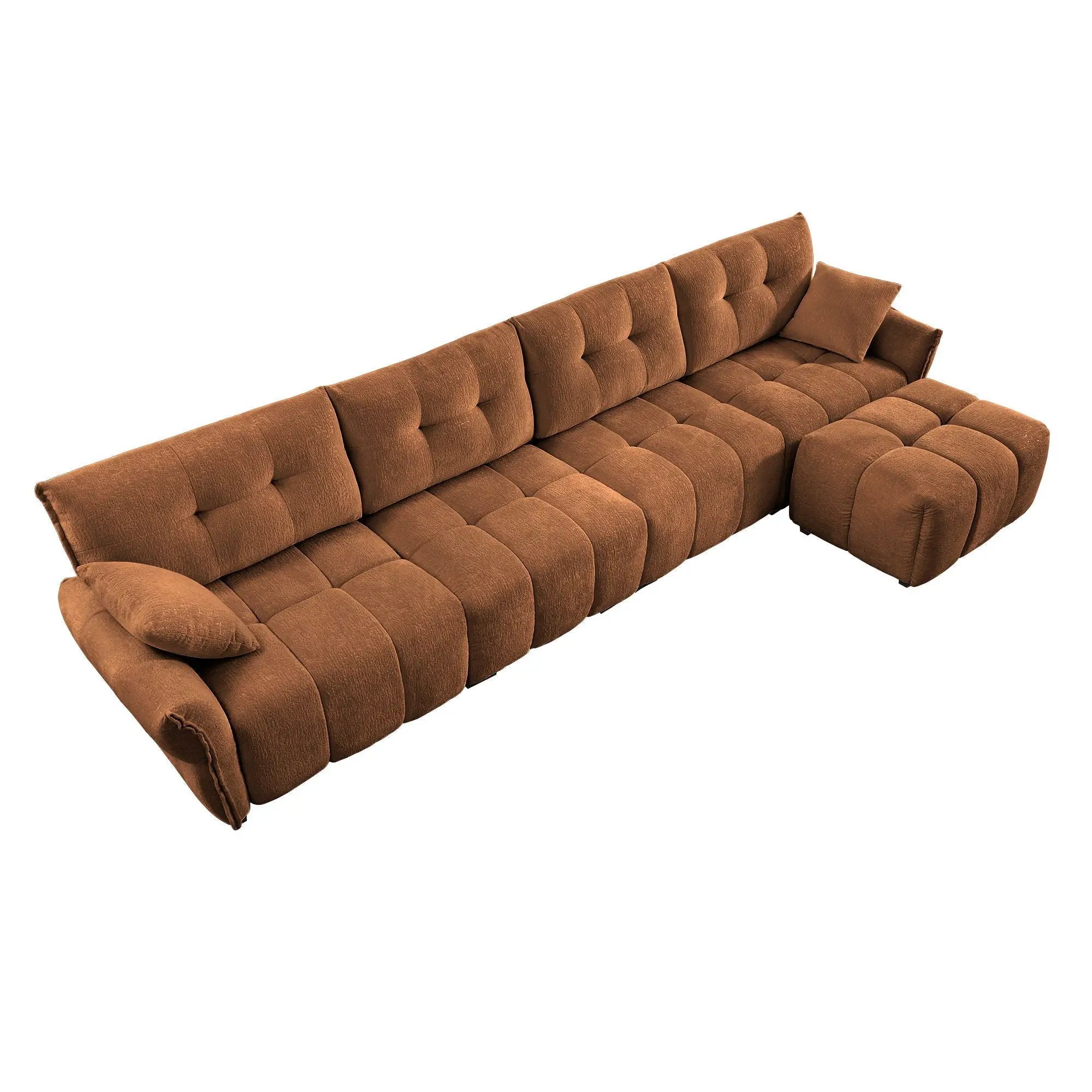 Sofa Set With Ottoman And Pillows, Textured, High Resilience Cushions by Unique Piece Furniture