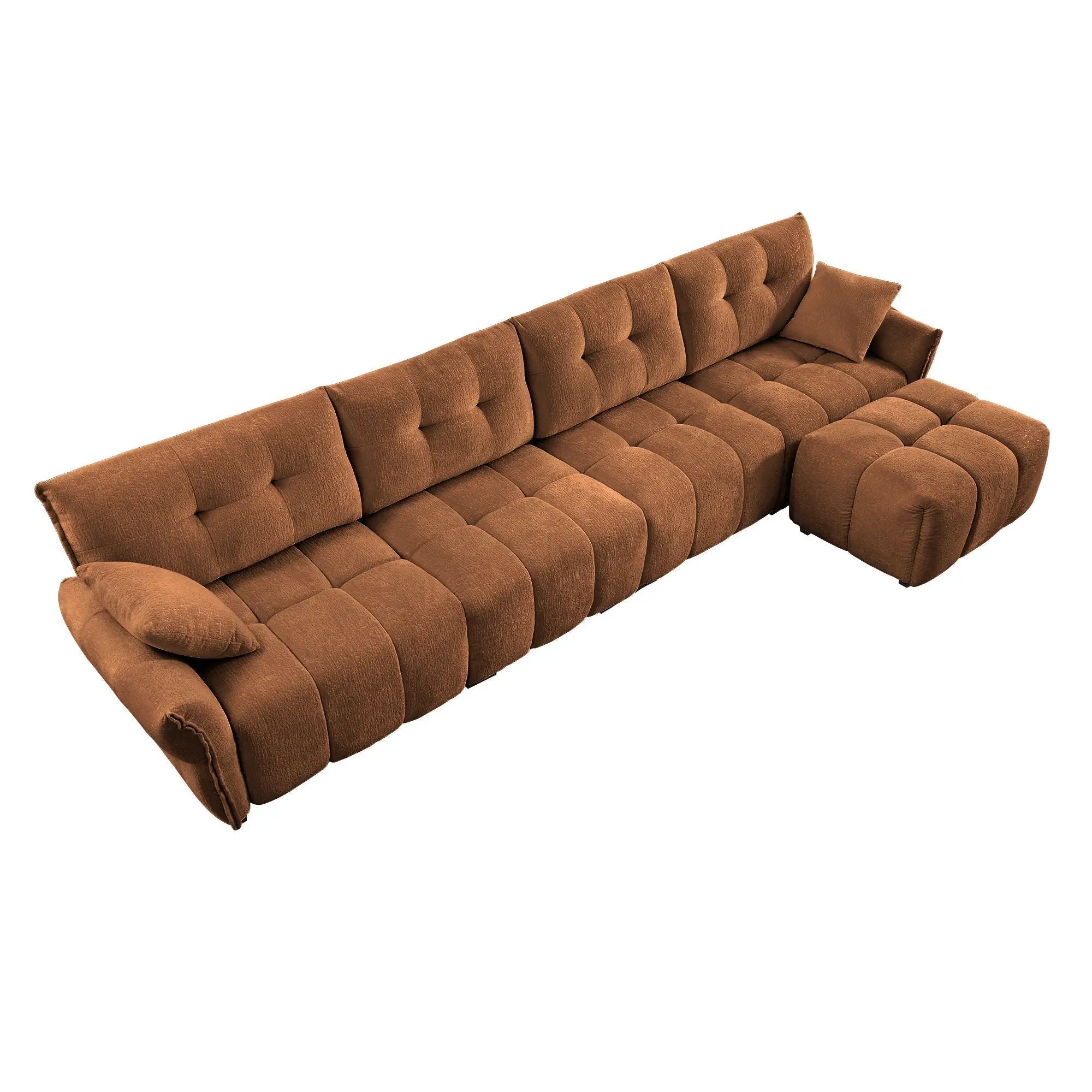 Sofa Set With Ottoman And Pillows, Textured, High Resilience Cushions by HouseOfZazla
