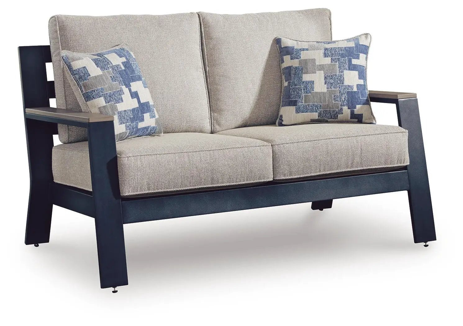 East Beach - Loveseat With Cushion - Blue by Unique Piece Furniture