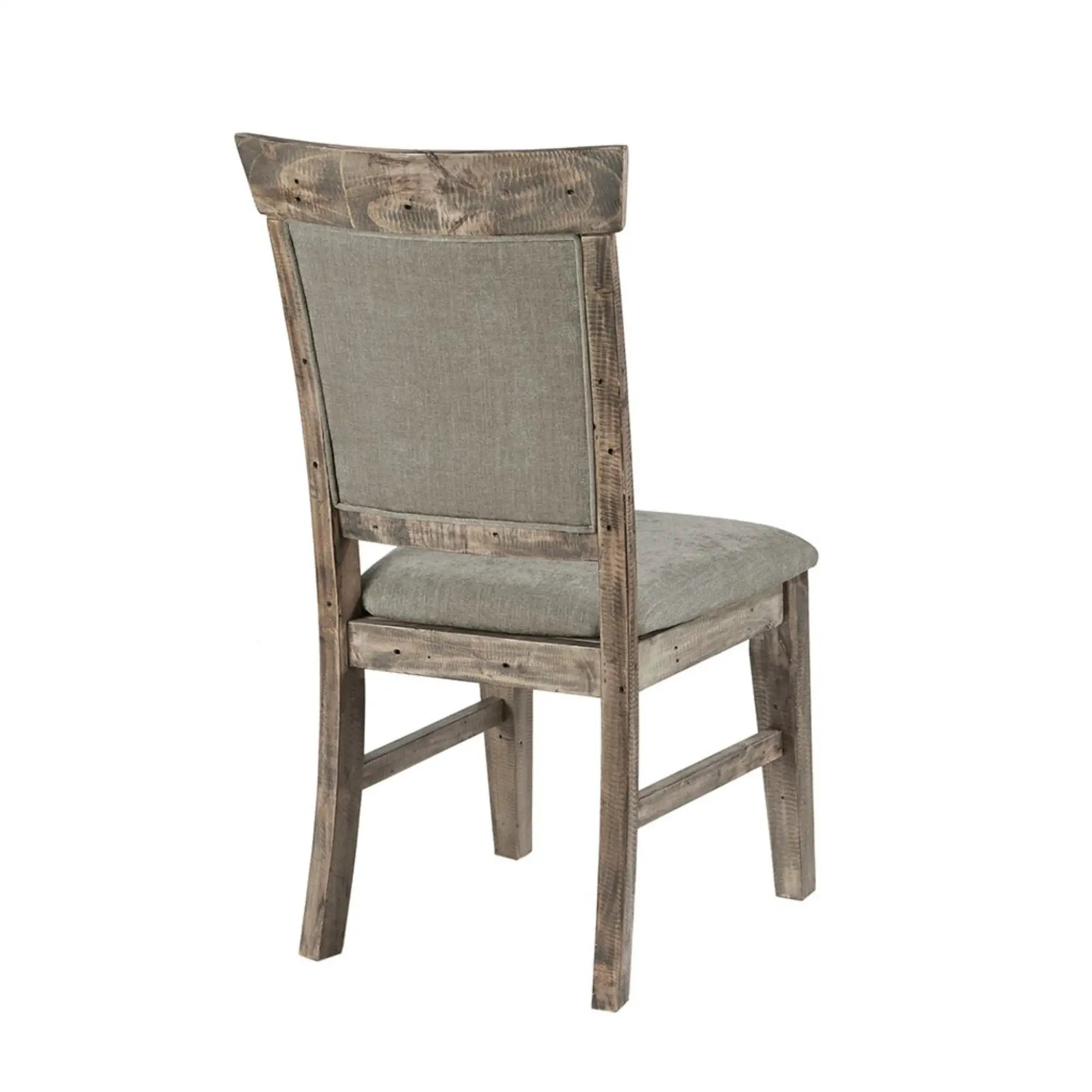 Dining Side Chair Set With Cushioned Back And Seat (Set of 2) - Weathered Gray / Natural by HouseOfZazla