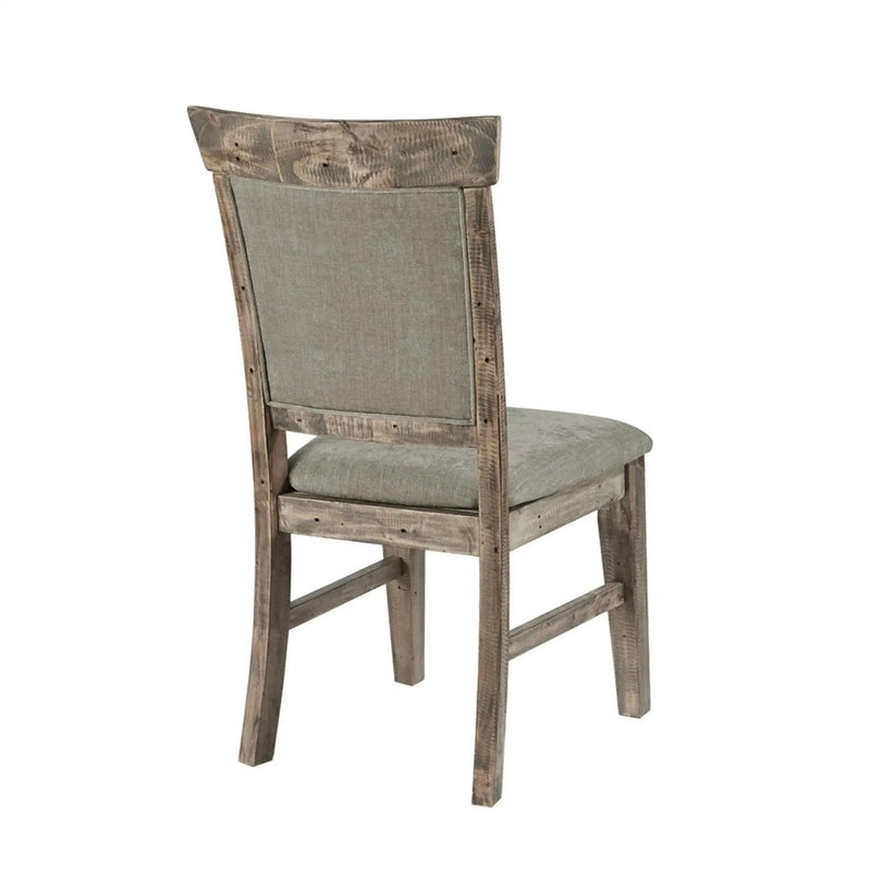 Dining Side Chair Set With Cushioned Back And Seat (Set of 2) - Weathered Gray / Natural by HouseOfZazla