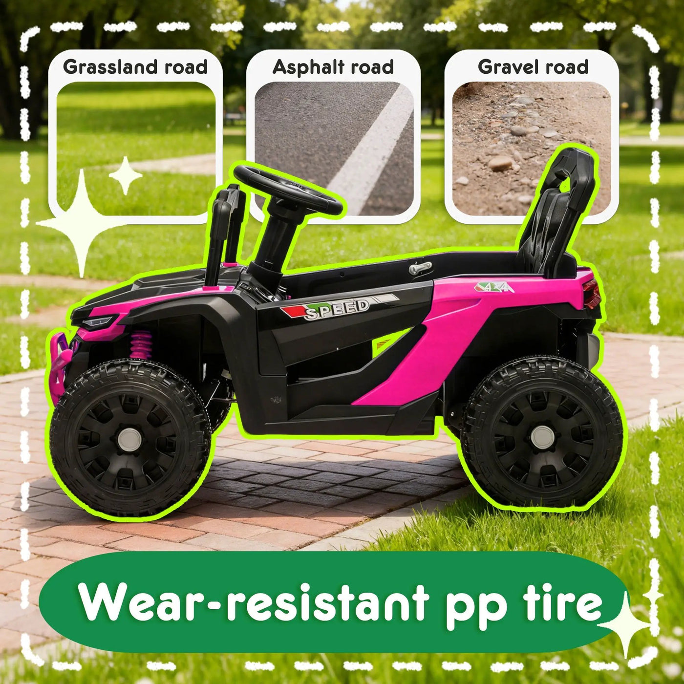 24V Kids Ride-On UTV with Remote Control and Music by HouseOfZazla