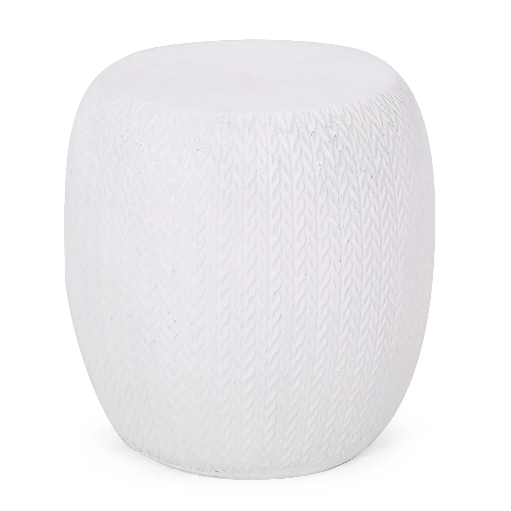 Outdoor Lightweight Concrete Side Table - Antique White by HouseOfZazla