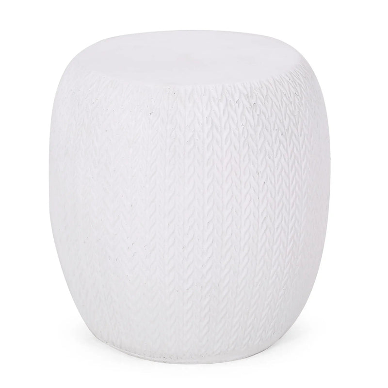 Outdoor Lightweight Concrete Side Table - Antique White by HouseOfZazla