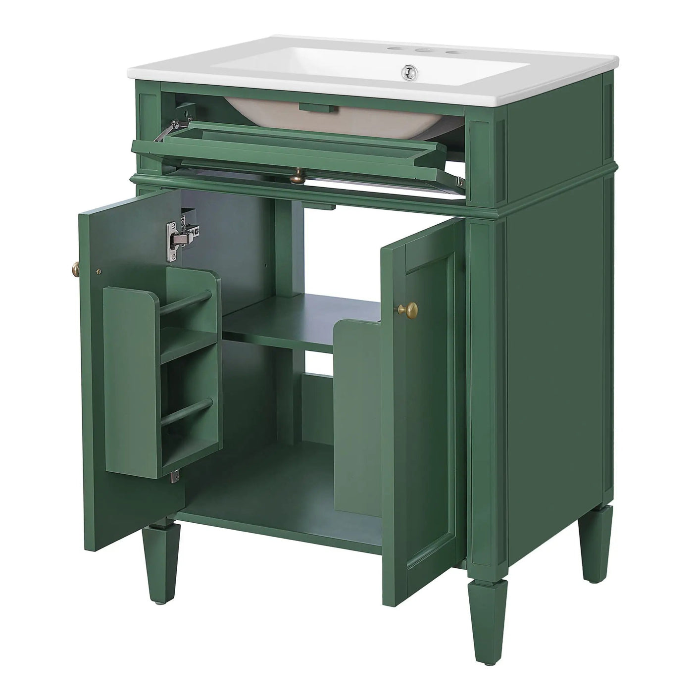 Bathroom Vanity With 2 Doors And Tip Out Drawer, Soft Closing Hinges by HouseOfZazla