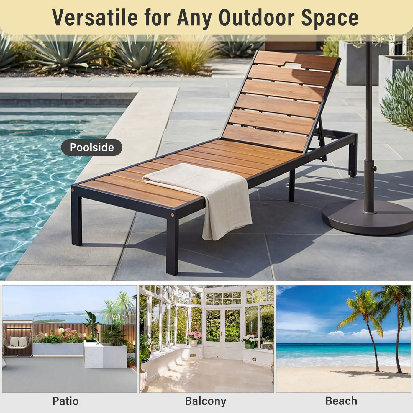 Outdoor Chaise With Adjustable Backrest by HouseOfZazla