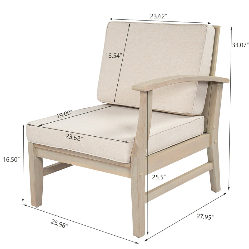 Perla Right Armchair with Waterproof Fabric - Natural/Beige, photo 7 of 10