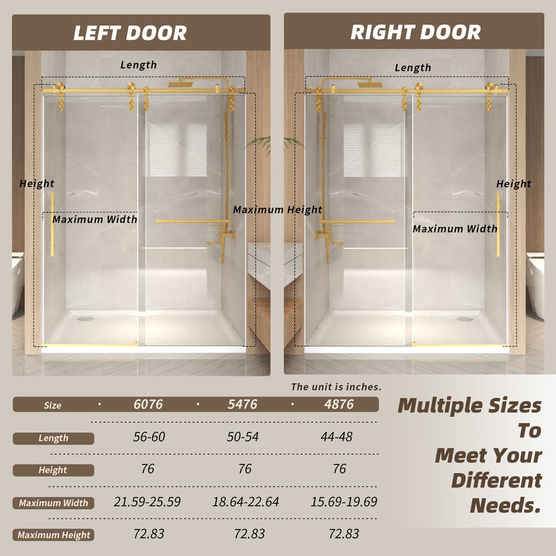 44-48" x 76" Frameless Sliding Shower Door by HouseOfZazla