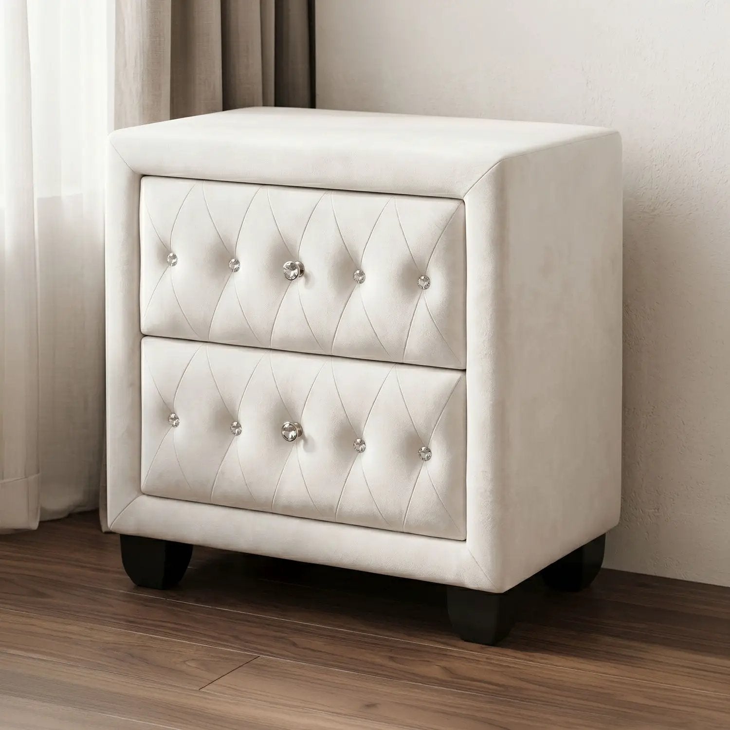 Sophia - 2 Drawer Upholstered Nightstand by HouseOfZazla