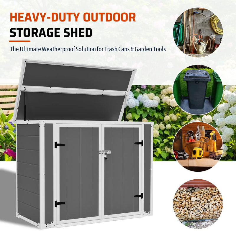 Horizontal Outdoor Storage Shed with Ramp & Hydraulic Lid by HouseOfZazla