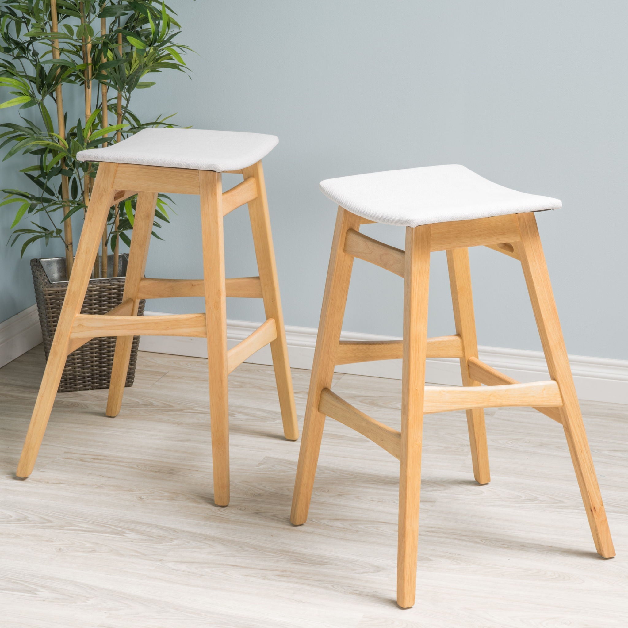 Modern Bar Stool Set With Upholstered Seating by HouseOfZazla