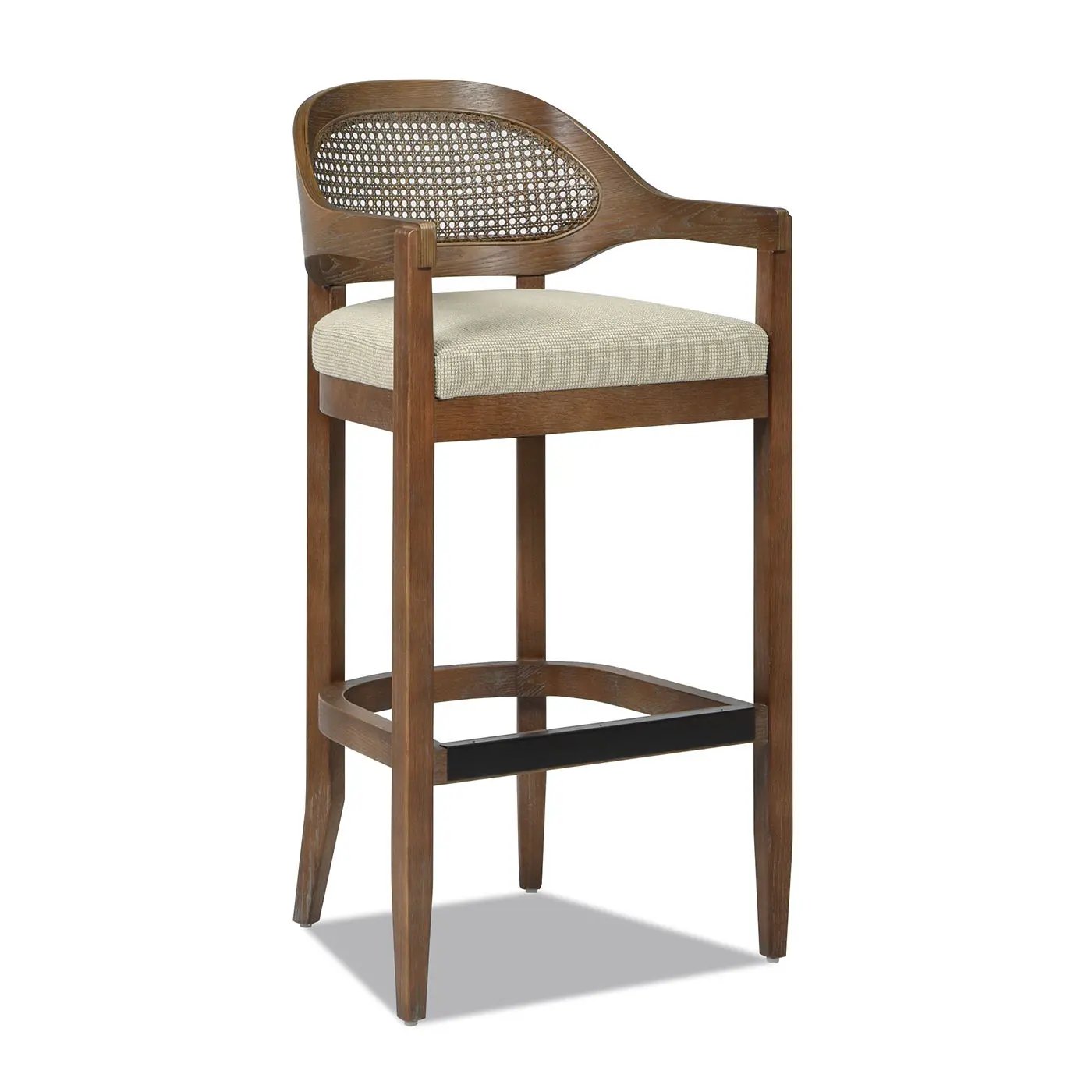 Americana - Mid-Century Modern Cane Back Counter Stool by Unique Piece Furniture