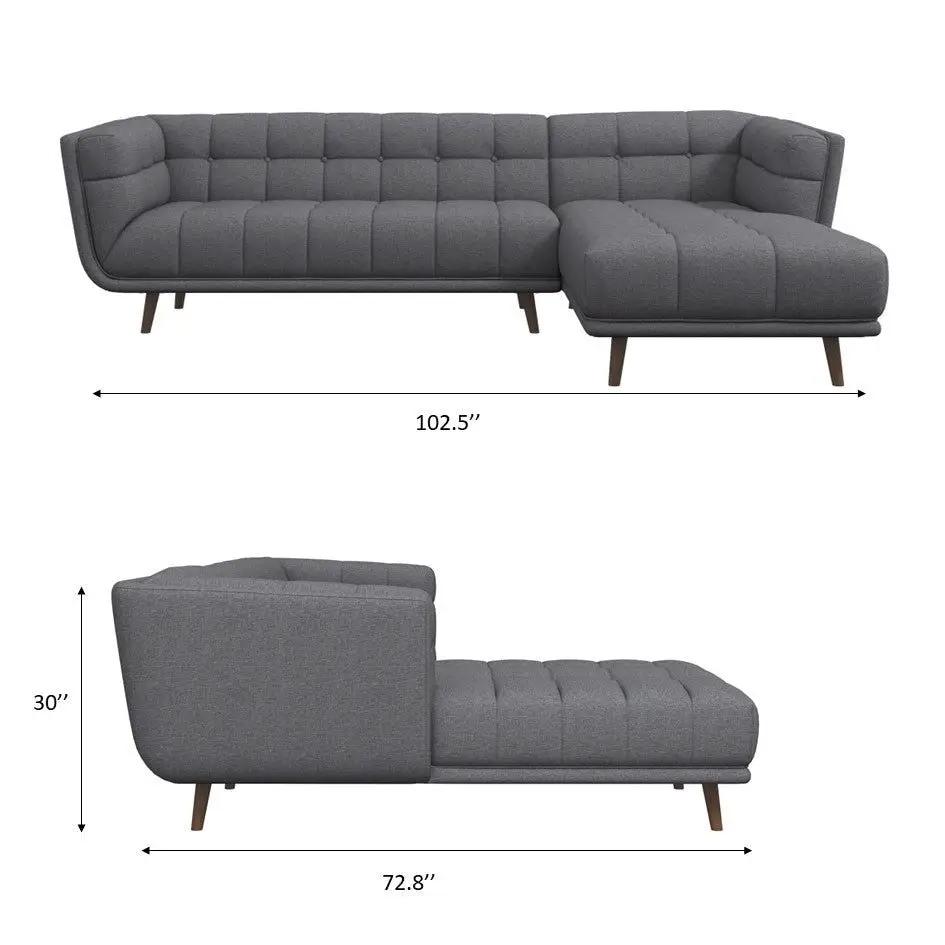Addison - L Shape Sectional Sofa Tufted by HouseOfZazla
