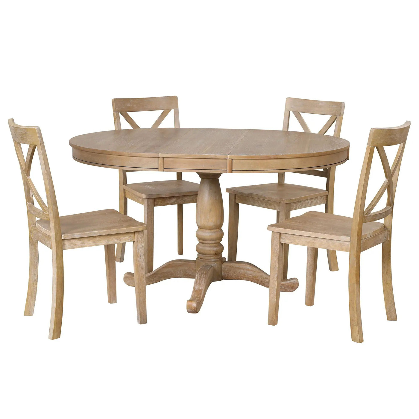 Modern Dining Table Set For 4, Round Table And 4 Kitchen Room Chairs, 5 Piece Kitchen Table Set For Dining Room, Dinette, Breakfast Nook by Unique Piece Furniture