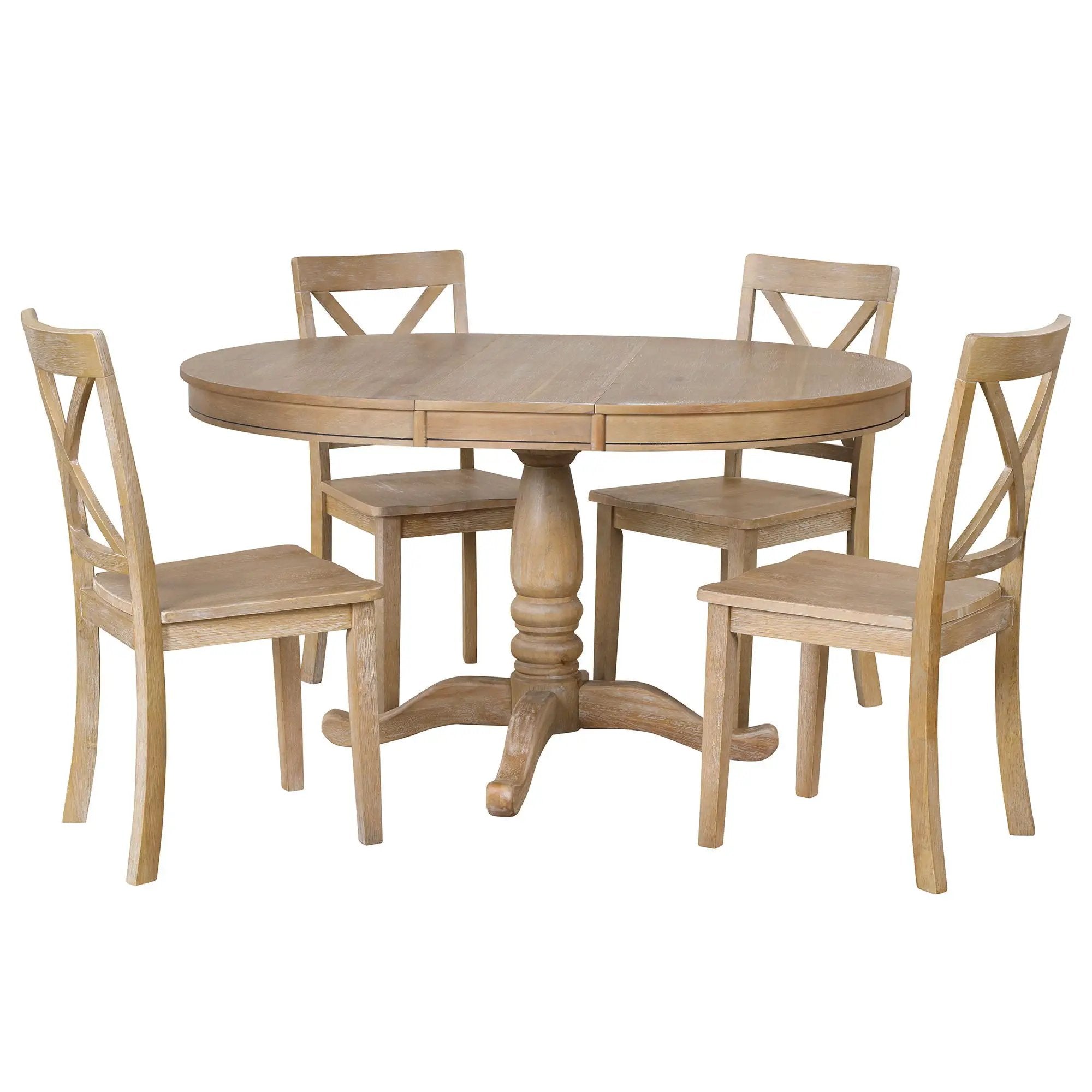 Modern Dining Table Set For 4, Round Table And 4 Kitchen Room Chairs, 5 Piece Kitchen Table Set For Dining Room, Dinette, Breakfast Nook by HouseOfZazla