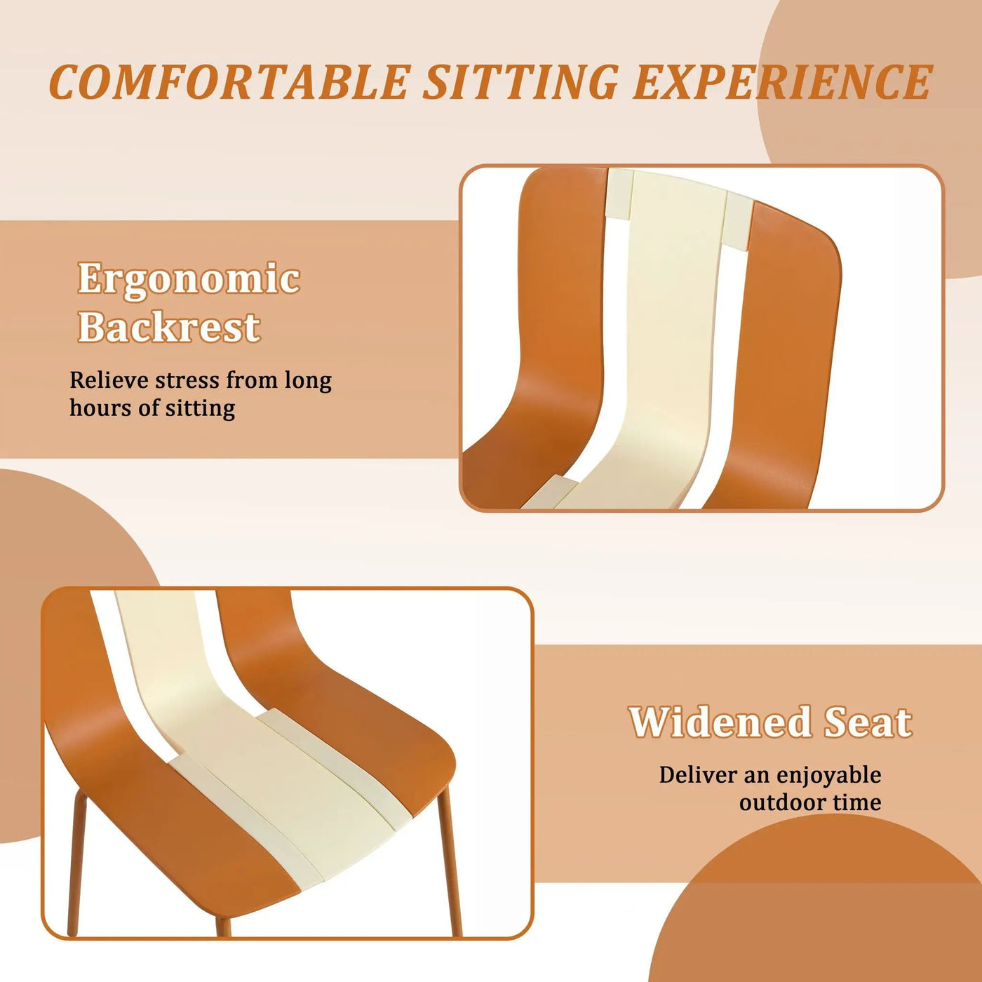 4 Piece Set Of Modern Striped Color- Blocking Single Chairs With Long Table by HouseOfZazla