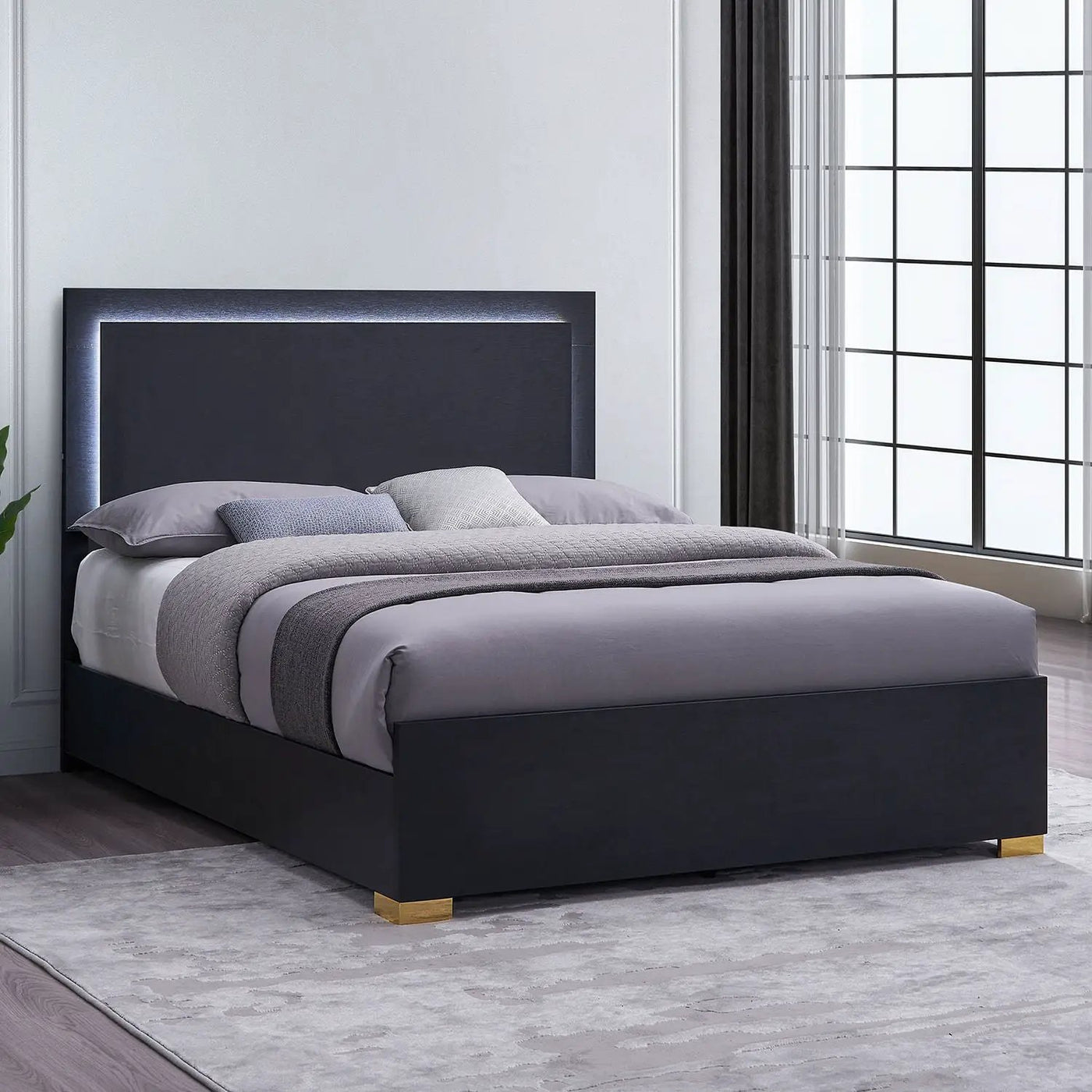 Jeremiah - LED Panel Bed With Touch Controlled Lighting by HouseOfZazla